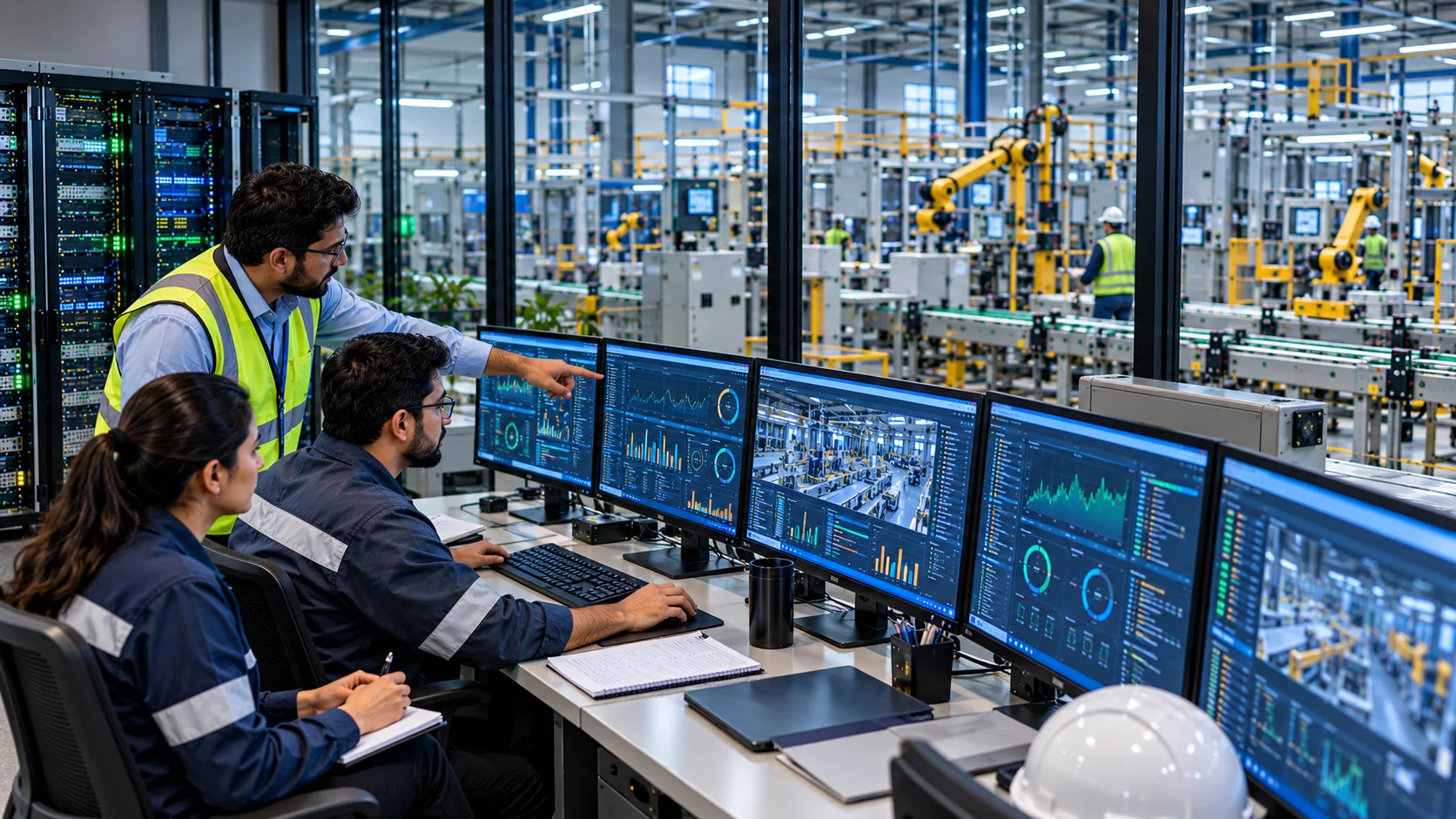 Industrial AI and analytics team in a manufacturing environment